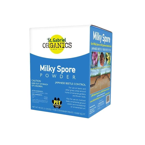 St. Gabriel ORGANICS Milky Spore Powder 40 oz Organic Japanese Beetle Grub Control