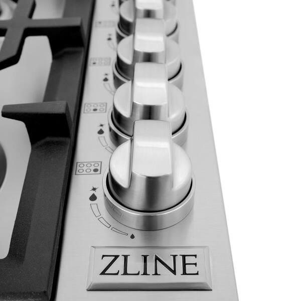 ZLINE RC36-PBT 36 in. Dropin Cooktop with 6 GAS Burners and Black Porcelain Top