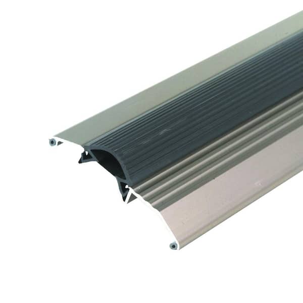 Deluxe Low 3-3/4 in. x 59-1/2 in. Satin Nickel Aluminum Threshold with Vinyl Seal