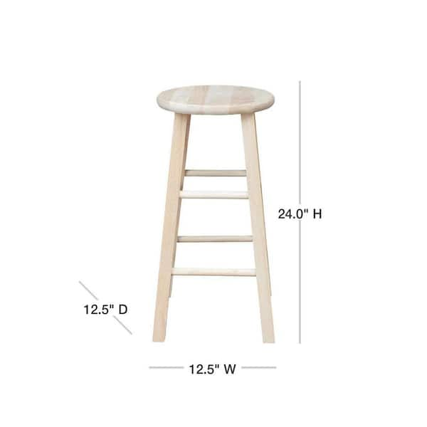 International Concepts 24 In Unfinished Wood Counter Stool 1s 524 The Home Depot