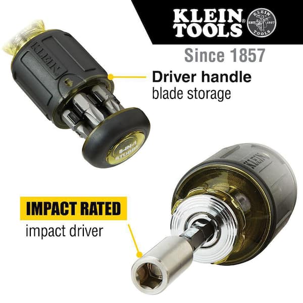 Klein Tools - 8-in-1 Multi-Bit Adjustable Length Stubby Screwdriver