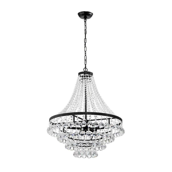 Edvivi Clarus 7-Light Antique Black Glam Empire Chandelier with