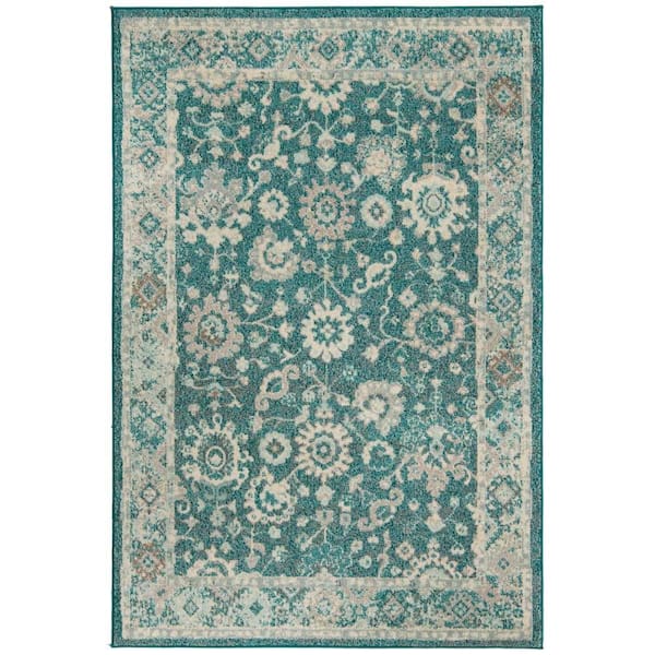 Unique Loom Penrose Krystle Turquoise 5 ft. 3 in. x 7 ft. 7 in. Area Rug