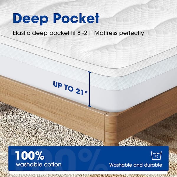 2-in-1 3 in. Gel Memory Foam Mattress Topper High Density Pad with Detachable Bed Sheet, Twin Size, White