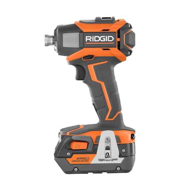RIDGID - 18V Lithium-Ion Cordless 5-Tool Combo Kit with (2) 4.0 Ah Batteries, 18V Charger and Contractor's Bag