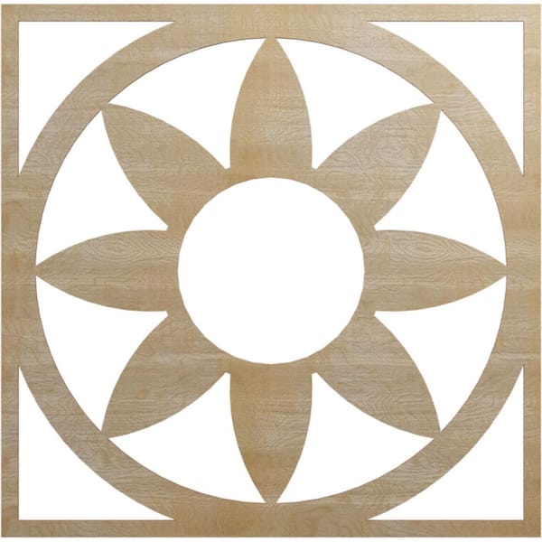 Ekena Millwork 34 in. x 11.75 in. x 0.25 in. Wood Medallion