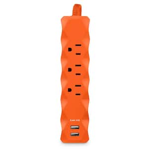 3 ft. 3-Outlet 2 USB Surge Protector
