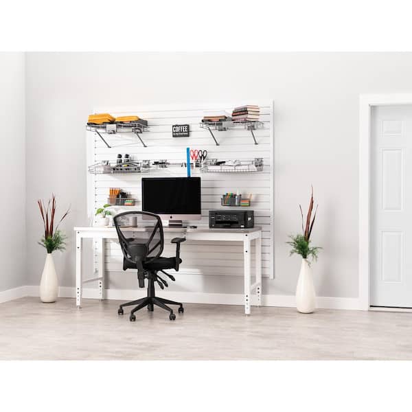 NewAge Products 71.77 in. H x 80 in. W PVC Slatwall Panel Set in