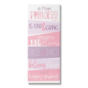 True Princess Motivational List Pink Purple Phrases by Anna Quach Unframed Print Typography Wall Art 20 in. x 48 in.