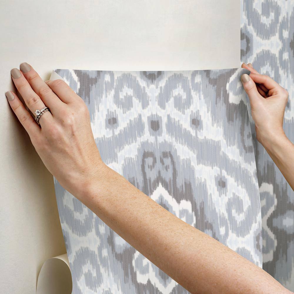 Grey Bohemian Ikat Self-Adhesive Removable Wallpaper Roll