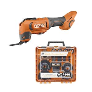 18V Cordless Oscillating Multi-Tool (Tool Only) with 14-Piece Oscillating Multi-Tool Blade Accessory Kit