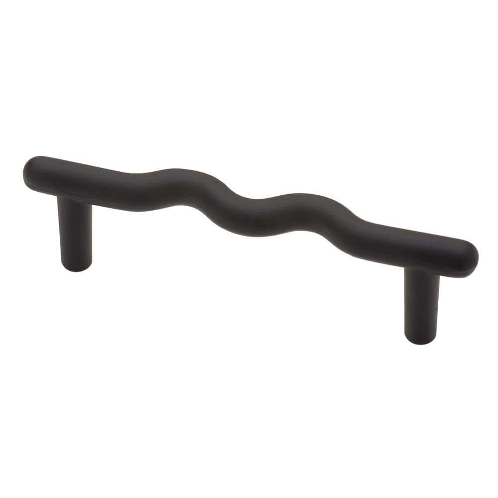 Fusilli Scroll 3 in. (76mm) Matte Black Cabinet Drawer Pull