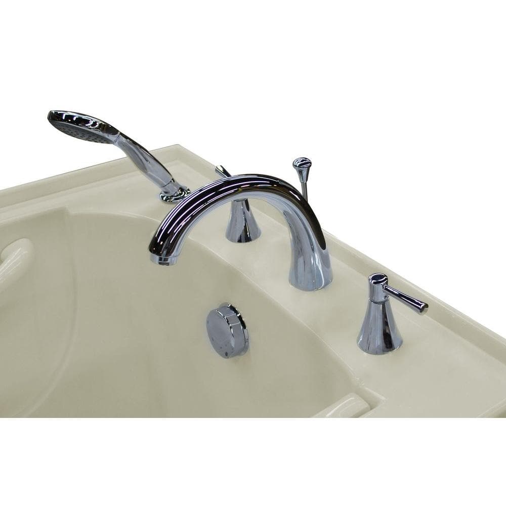 52'' x 29'' White Fiberglass Walk-in Air Bathtub with Faucet