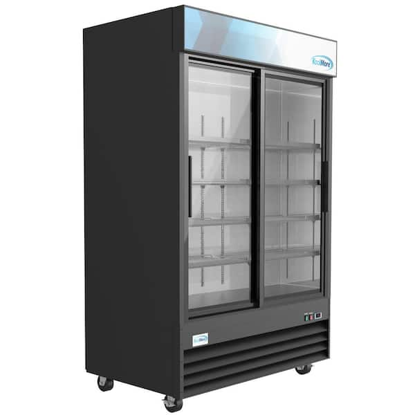 Koolmore 45 in. W 35 Cu. ft. Commercial Upright Display Refrigerator with 2 Swing Glass Door Beverage Cooler in Black