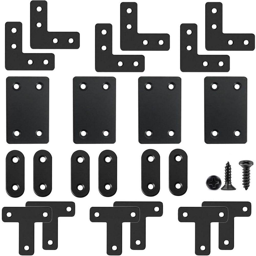 22 Pack Stainless Steel Black Flat Straight Corner Braces with Screws for DIY Projects and Furniture Reinforcement price history on PriceWatchPro