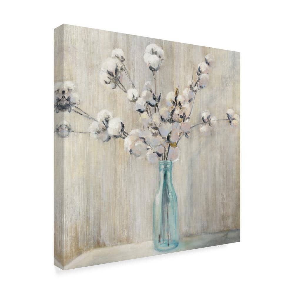 18" x 18" Cotton Bouquet in Bottle Canvas Art