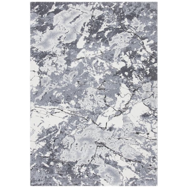 Cyrus Shag 9 ft. x 12 ft. Gray/Ivory Abstract Splatter Area Rug