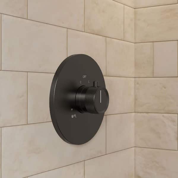 5 in. Wall Mount Single Handle 3-Spray Tub and Shower Faucet 2.5 GPM in Matte Black Valve Included