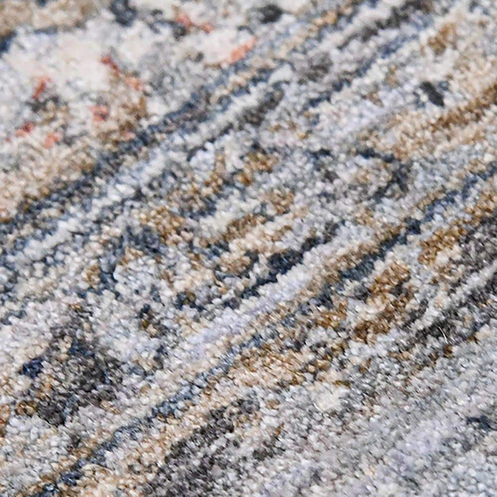 Charcoal Rectangular Oriental Synthetic Area Rug 5'3" x 7'6"