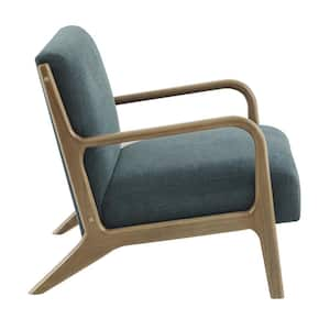 Novak Teal Mid-Century Modern Accent Armchair