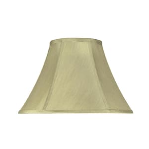 13 in. x 9 in. Gold and Floral Embroidered Design Bell Lamp Shade
