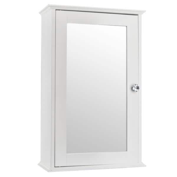 Aoibox 5.79 in. W x 13.39 in. H D x 20.87 in. H Rectangular White MDF Framed Surface Mount Medicine Cabinet with Mirror