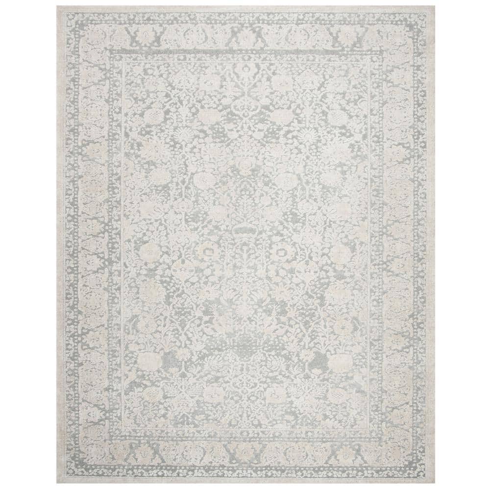 SAFAVIEH Reflection Collection RFT665C Boho Tribal Distressed Living Room Bedroom Entryway Accent Area Rug 3' x 3' Square Light Grey/Cream