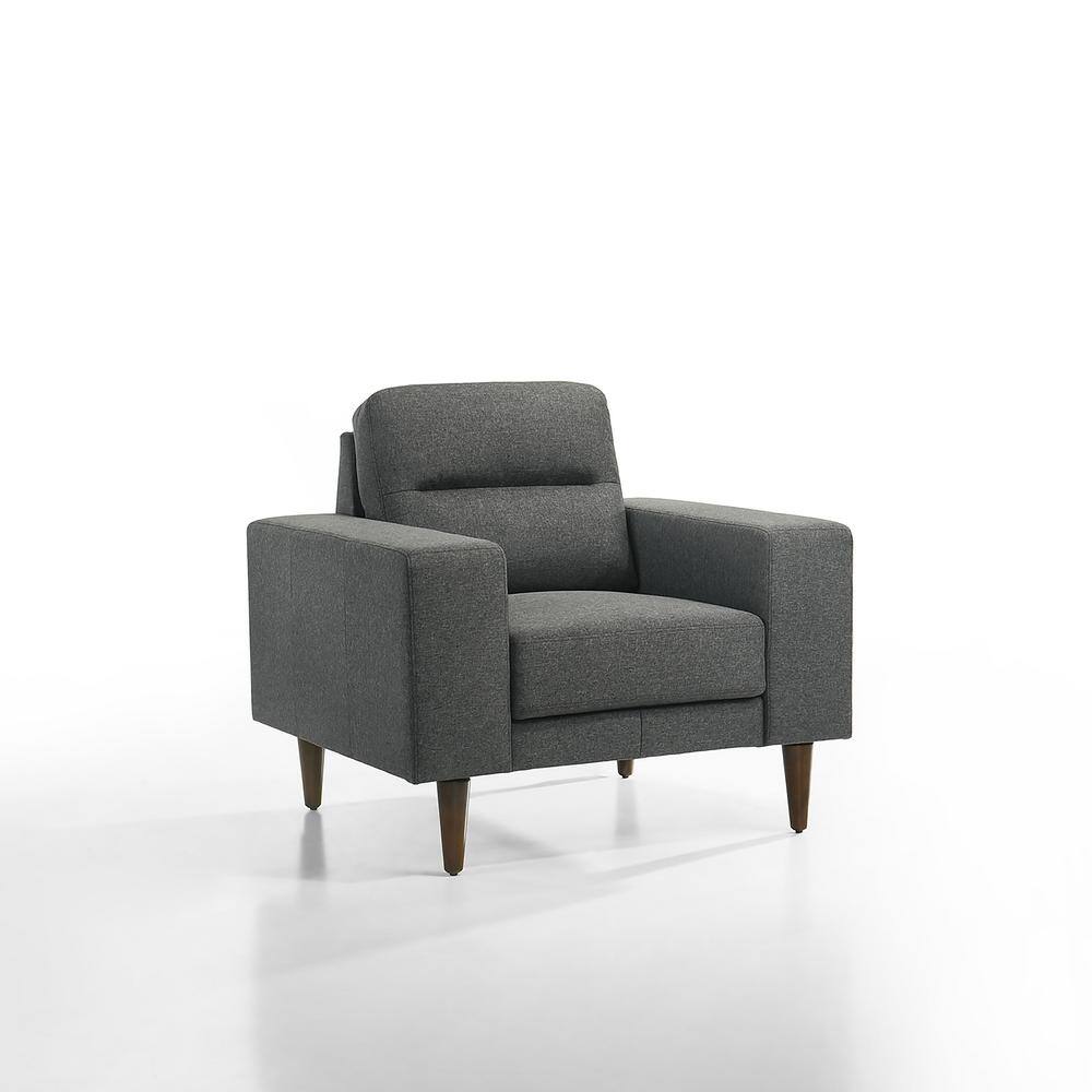 Vale 2-Piece Gray Polyester Fabric Sofa and Chair Set