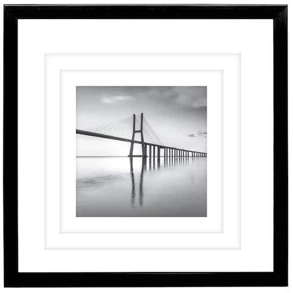 Excello Brands 18 in. x 18 in. Black Square Triple Mat Picture Frame