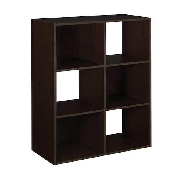 35.88 in. H x 24.13 in. W x 11.63 in. D Espresso 6- Cube Organizer