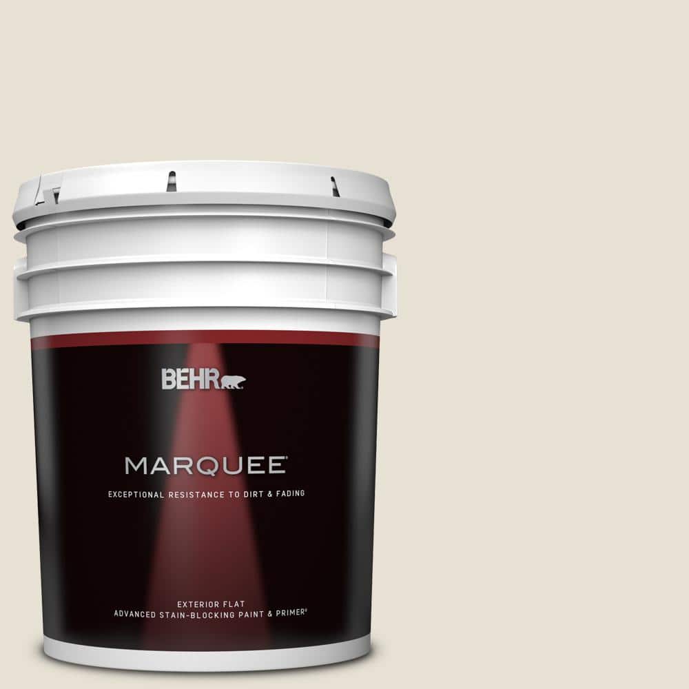 BEHR MARQUEE 5 gal. MQ313 Crisp Linen Flat Exterior Paint & Primer