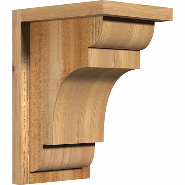Ekena Millwork 8 in. x 10 in. x 14 in. New Brighton Rough Sawn Western Red Cedar Corbel with Backplate