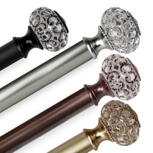 1 Inch Dia 160-240'' Adjustable Lavish Single Curtain Rod in Black