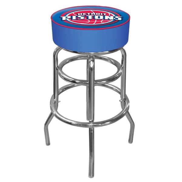 Trademark Detroit Pistons NBA 31 in. Chrome Padded Swivel Bar Stool