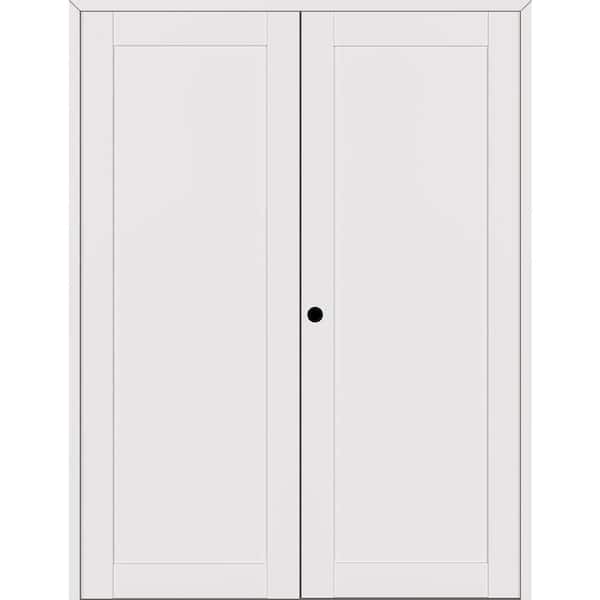 Belldinni 1 Panel Shaker 36 in. x 95.25 in. Right Active Snow White Wood Composite Double Prehung Interior Door