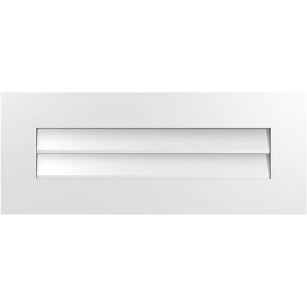 Ekena Millwork 30 in. x 12 in. Vertical Surface Mount PVC Gable Vent: Decorative with Standard Frame