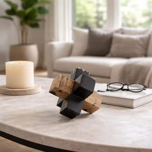 Liv & Skye Brown/Black 5 in. x 5 in. Petrified Wood Jack