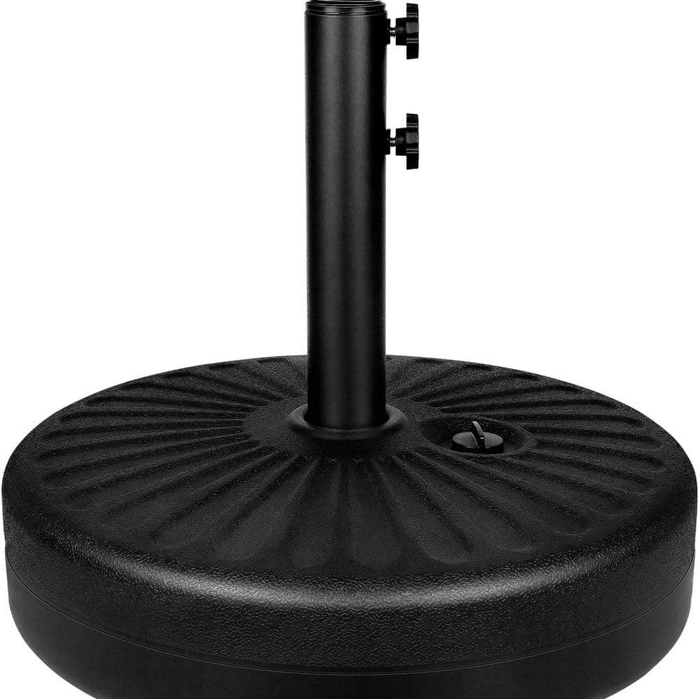 Black Heavy Duty 20" Round Patio Umbrella Base with Steel Holder