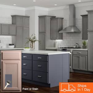 Hampton Unfinished Beech Recessed Panel Stock Assembled Base Kitchen Cabinet with 3 Drawers (24 in. x 34.5 in. x 24 in.)