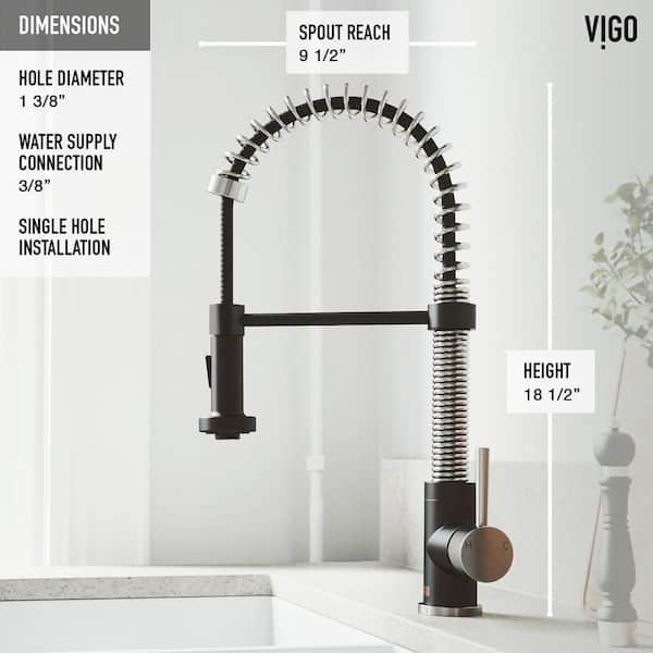 VIGO Edison Single Handle Pull-Down Sprayer Kitchen Faucet Set