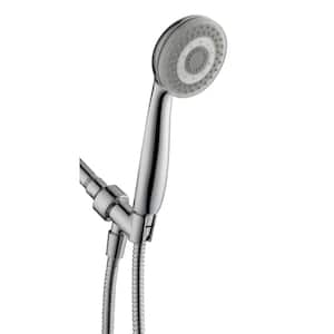 1-Spray 4.5 in. Single Wall Mount LED Lighted Handheld Shower Head in Polished Chrome