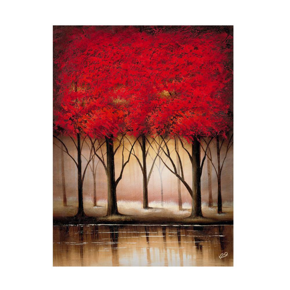 Trademark Fine Art Serenade in Red by Rio Print Floater Frame Nature
