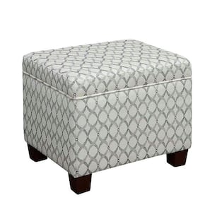 Designs4Comfort Madison Ribbon Pattern Fabric Upholstery Storage Ottoman