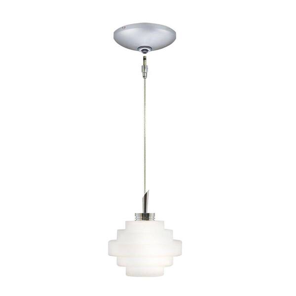 JESCO Lighting Low Voltage Quick Adapt 4 in. x 101 in. Opal Matte Pendant and Canopy Kit