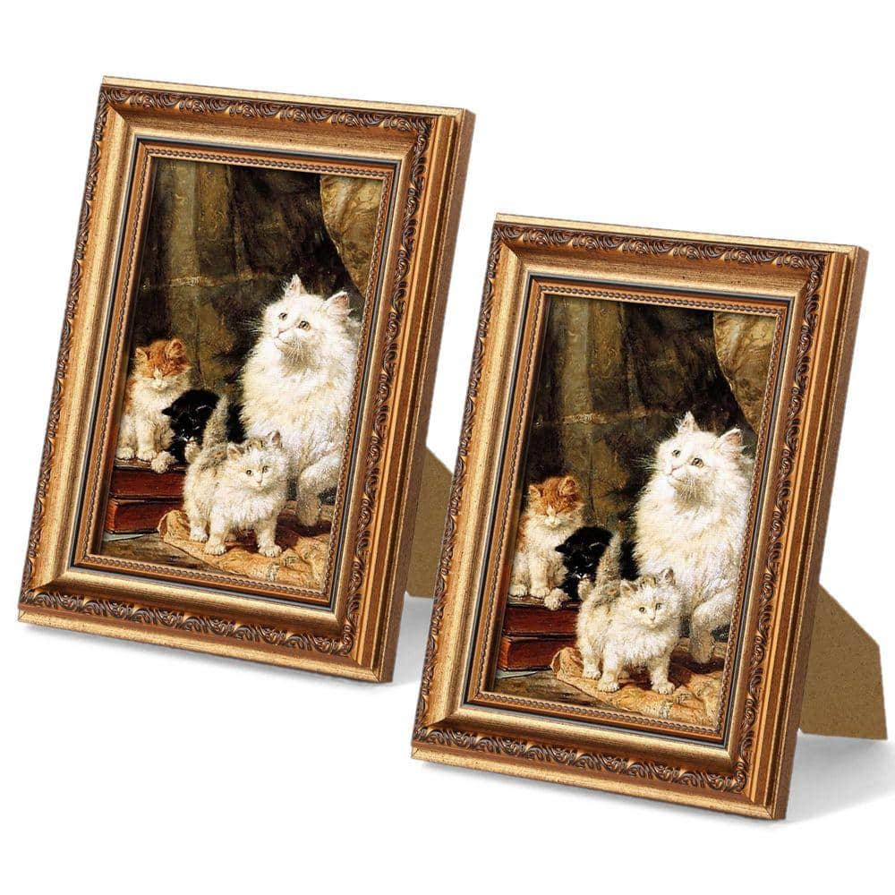 Ornate Vintage 4 x 6 Bronze Plastic Picture Frame for Wall Decor