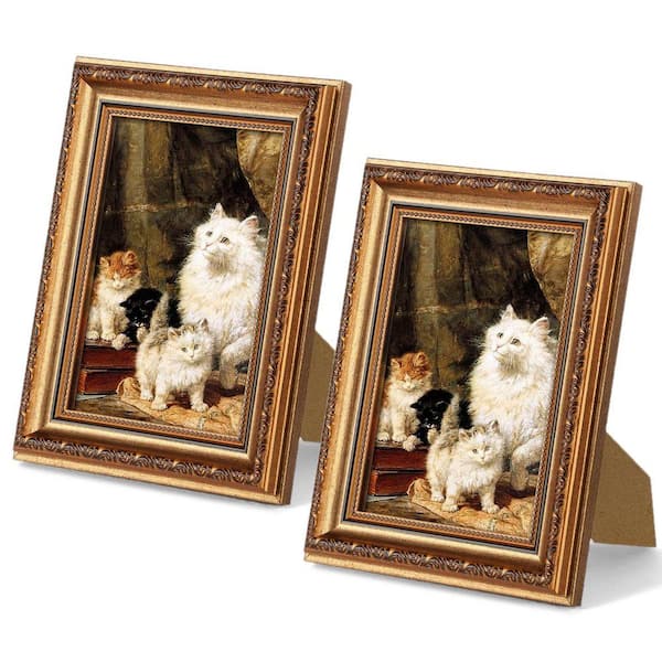 Ornate Vintage 4 x 6 Bronze Plastic Picture Frame for Wall Decor