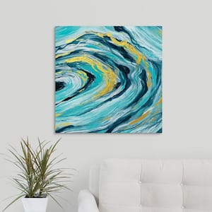 "Teal Agate Gold Accent II" by Carol Robinson Canvas Wall Art