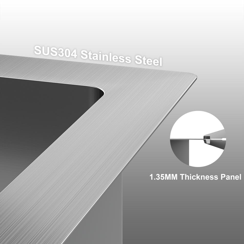 23" Brushed Stainless Steel Single Bowl Drop-In Kitchen Sink
