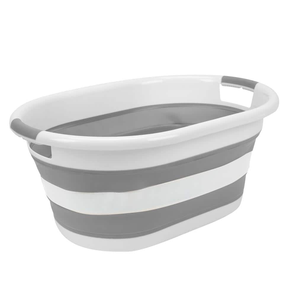 32L Collapsible Plastic Laundry Basket - Square Tub/Basket - Foldable  Storage Co