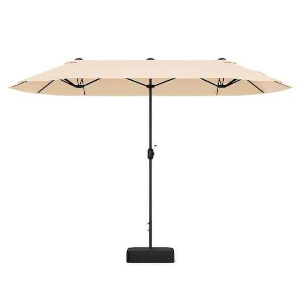 Gymax 13 ft. Metal Double-sided Patio Umbrella with Crank Handle ...